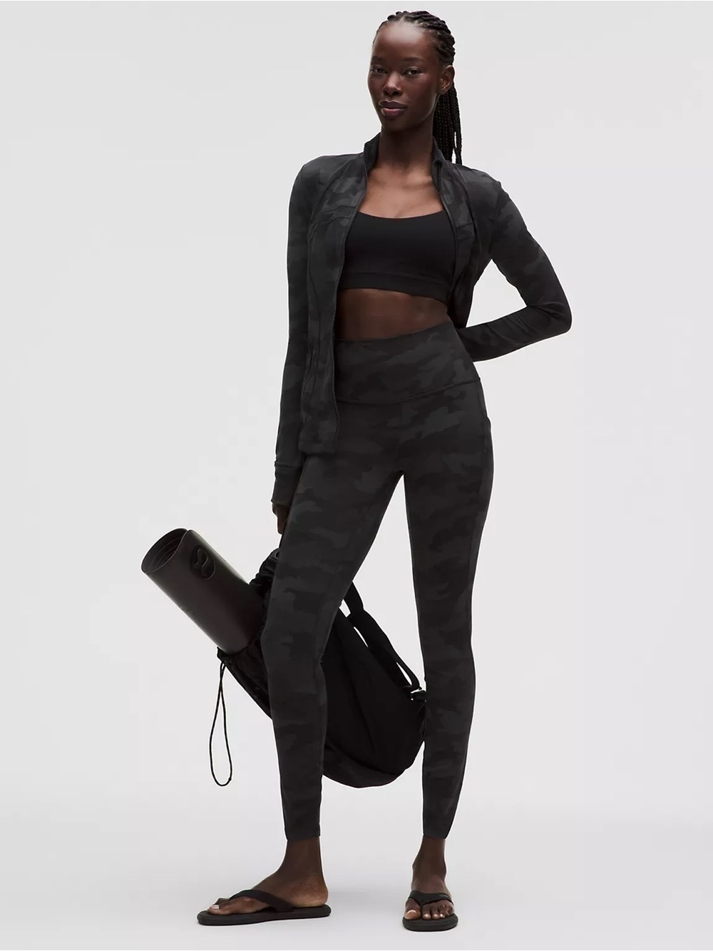 100•lululemon Align HR Pant 25" with Pockets - Black camo